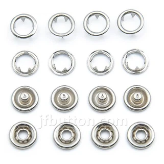 Druckknopfverschlüsse aus Metall mit Kupferstiften