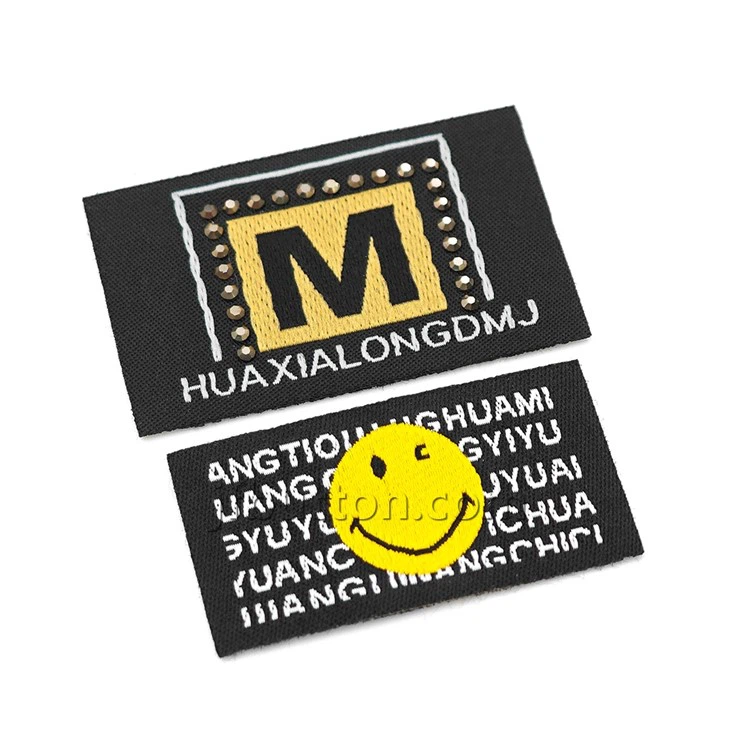 Black Woven Clothing Neck Label factory