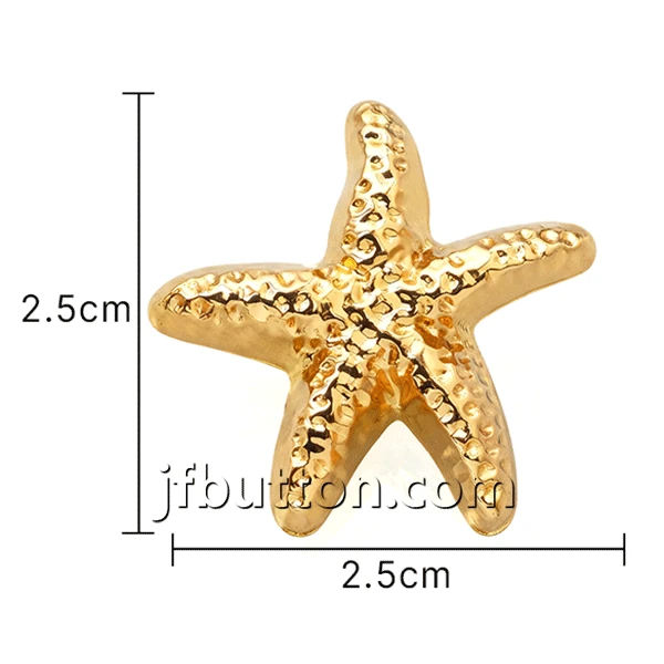 Decorative Metal Starfish Shank Buttons factory