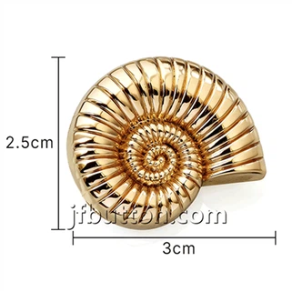 Goldschneckenförmiger Knopf für Kleidung